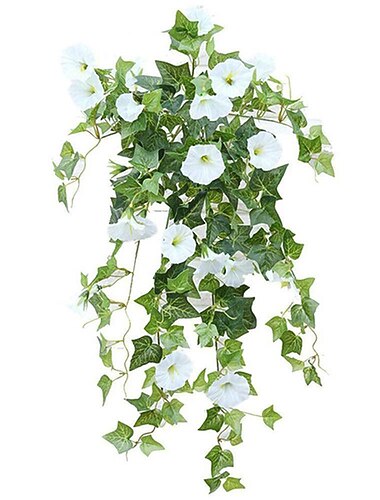 hængende kunstsilke morning glory imitation blomst vin bryllup haveindretning falsk plante levende farve blomst grøn plante til hjemmet have hegn trappeindretning