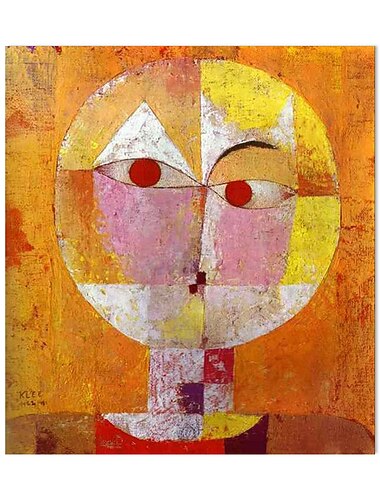 Peinture à l'huile faite à la main toile art mural décoration paul klee style abstrait pour la décoration intérieure roulé sans cadre peinture non étirée