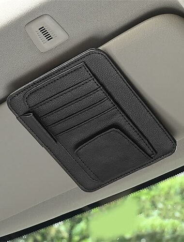 1 stuk Auto Zonneklep Organizer Geschikt voor dunne brillen Mode Ontwerp Geschikt voor dikke brillen Leder Voor SUV Truck Van