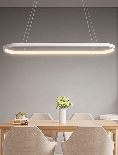 1-valo 70c/90m led-riippuvalaisin 40w soikea suorakulmio alumiini musta maalattu viimeistely moderni valaisin ruokasaliin ravintola kahvila 110-240v vain himmennettävissä kaukosäätimellä