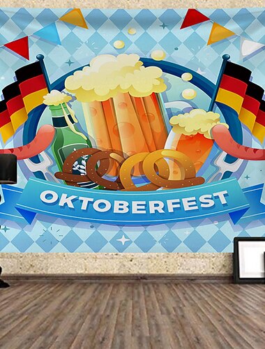oktoberfest öl stor vägg gobeläng konst dekor tysk bayersk filt gardin hängande hem sovrum vardagsrum dekoration polyester