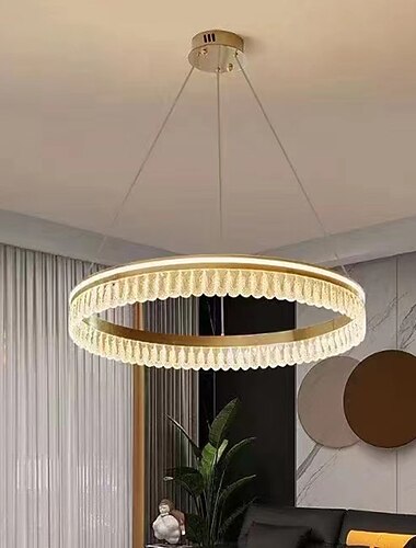 ny kristall vardagsrumsljuskrona modern enkel cirkulär master bedroom lampa kreativ matsalslampa
