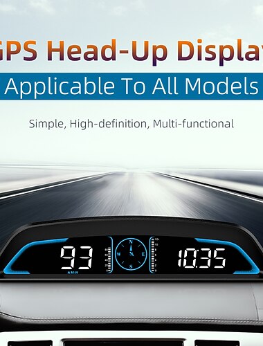 digital gps speedometer universal headset bil 5,5 tommer stort lcd display hud med mph hastighed træthed kørsel advarsel overhastighed advarsel triptæller til alle køretøjer