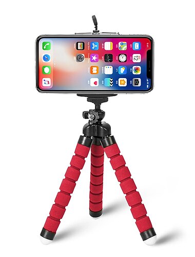 treppiede stile polpo flessibile portatile regolabile antiscivolo supporto per telefono mini supporto con clip per selfie da scrivania vlogging live streaming compatibile con cellulare smartphone