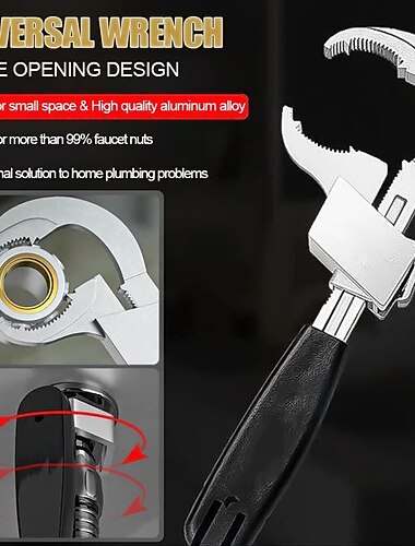 univerzális állítható kétvégű csavarkulcs többfunkciós fürdőszoba vízvezeték szerelő szerszám háztartási vízcső csaptelep karbantartási és szétszerelő szerszám