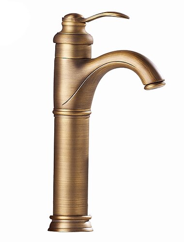 enkeltgreps baderomskran, messing ett hull foss/sentersett, messing tradisjonell baderomsvaskkran inneholder med kaldt og varmt vann enkeltgreps baderomskran, messing ett hull foss/sentersett, messing tradisjonell baderomsvaskkran inneholder med kaldt og varmt vann