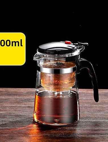 קומקום זכוכית עמיד בחום עם מסננת תה מפלדת אל חלד חליטה קומקום פרח קונג פו סט בגדי תה סיר puer oolong