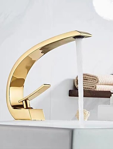 Baterie din alamă pentru chiuvetă de baie, robinet de baie cu un singur mâner argintiu cu finisaj cromat cu o gaură cu apă caldă și rece Baterie din alamă pentru chiuvetă de baie, robinet de baie cu un singur mâner argintiu cu finisaj cromat cu o gaură cu apă caldă și rece