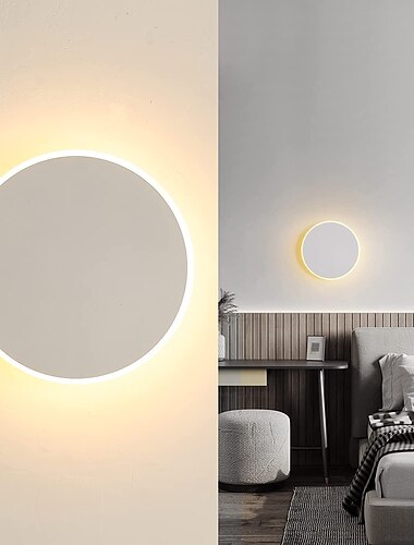  lightinthebox 1 luz 15 cm aplique led diseno circular lamparas de pared mini estilo simple / moderno / contemporaneo sala de estar dormitorio comedor luz de metal 110-120v /220-240v