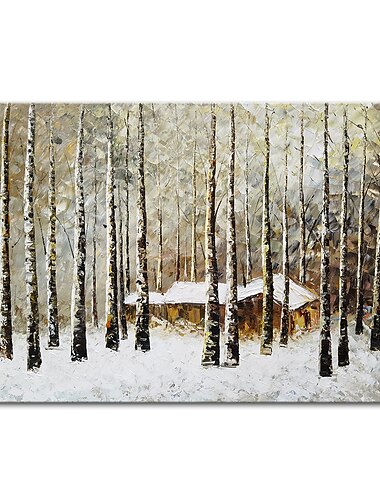 Mintura Handmade Thick Texture Tree Landscape Oil Paintings On Canvas Wall Art Decoration Modern Abstract Picture For Home Decor Rolled Frameless Unstretched Painting