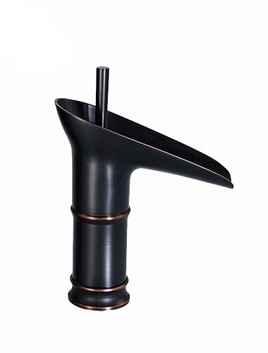  baterie pentru chiuveta de baie, cascada din alamă antică, set central, cu un singur mâner, robinete pentru baie cu o gaură, cu comutator cald și rece