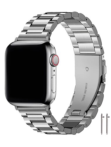 Pulseira de Corrente Compatível com Pulseira Apple Watch 38mm 40mm 41mm 42mm 44mm 45mm 49mm Fivela Luxo Fecho de Metal Aço Inoxidável pulseira de substituição para Série iwatch Ultra 8 7 6 5 4 3 2 1