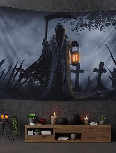 Koristeet kammottava pelottava seinä gobeliini taide koriste peitto verho roikkuva kodin makuuhuoneen olohuoneen opiskelija koristelu tumma ja synkkä psykedeelinen