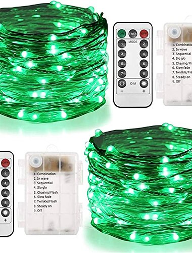 2 kpl aurinkomerkkivaloja joulun ulkokoristeita 10m 33ft 100leds aurinkokeiju kuparilanka valot paristokäyttöinen 8 tilaa vedenpitävä kaukosäädin joulun sisälle puutarhajuhla puun koristelu