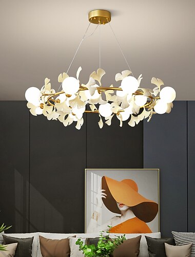 Candelabro de diseño circular/redondo de 100 cm acabados pintados de metal moderno 220-240v