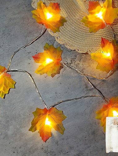 led merkkijono vaahteranlehti led keiju valot 3m-20leds 1.5m-10leds akku tai usb toiminta seppele valo joulujuhlat kotipuutarha loma patio koristelu