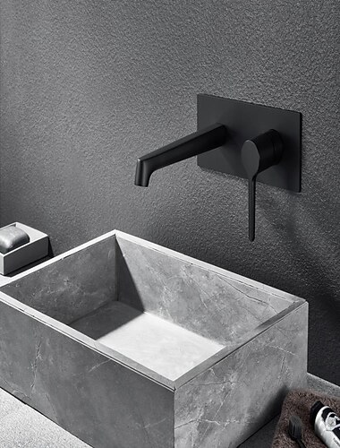Bathroom Sink Faucet - Wall Mount Chrome / Electroplated / Painted Finishes Mount Inside Wall mountedBath Taps