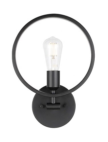 וינטג' שחור מברזל תאורת קיר מנורת קיר חדר שינה סלון מסדרון