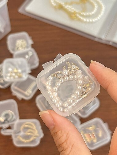 Caixa de recipientes de armazenamento de plástico transparente mini quadrado 20 peças com tampas para itens pequenos resina epóxi