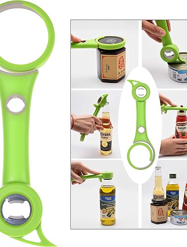 zes-in-een flesopener multifunctionele handmatige dopopener schroefdop huishoudelijke flesopener blikopener keuken gadget