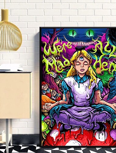 1 pannello stampe psichedeliche poster / foto donne arte moderna della parete appeso a parete regalo decorazione della casa tela arrotolata senza cornice senza cornice non tesa