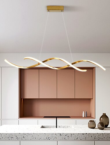 suspension led linéaire 90 cm 3000k or/argent lumières d'île réglables dimmable aluminium élégant minimaliste finitions peintes style nordique salle à manger cuisine lumières 110-220v