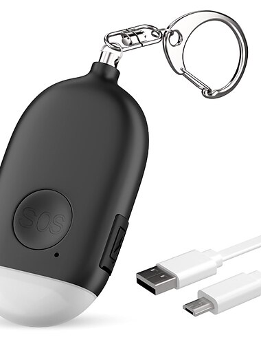 Osobisty alarm samoobrony dla kobiet breloczek USB ładowany alarm wydający 130 dB głośne sygnały z oświetleniem LED przycisk paniki lub alarm z wyciąganym gwoździem breloczek prezent na Walentynki