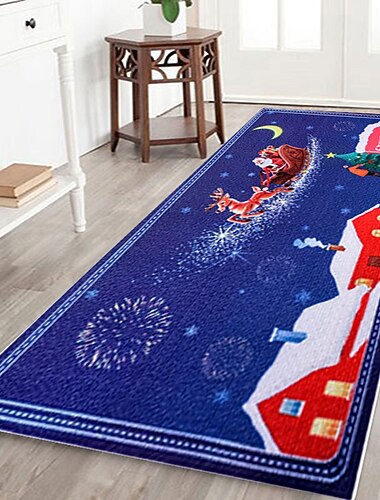 decorazioni natalizie tappeto corridore gnomi babbo natale natale tessuto di flanella bagno porta d'ingresso decorazione della casa tappetino tappetino da cucina