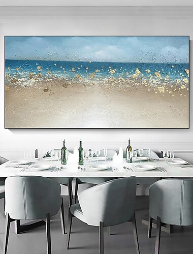 håndlaget oljemaleri lerret veggkunst dekor originalt hav maleri abstrakt sjølandskap maleri for hjemmeinnredning med strukket ramme/uten indre ramme maleri