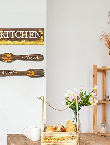 المطبخ مطعم تسجيل الجدار الديكور علامة خشبية لافتة للباب هدية تزيين المنزل