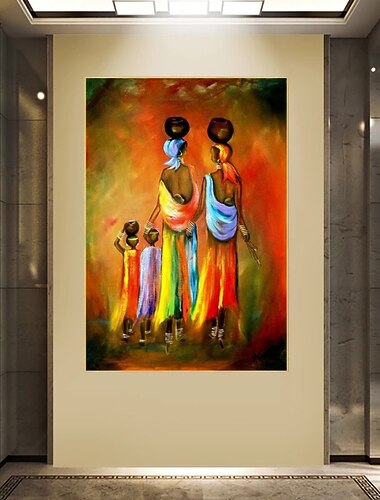 abstraktní lidé olejomalba africká žena a dítě ručně malované nástěnné umění na plátně skandinávský styl domácí dekorace dárek srolované plátno bez rámu nenatažený obývací pokoj