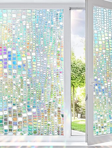 fólie na okna z barevného skla pvc matné statické přilnutí duha fólie na ochranu soukromí nálepka na okno na ochranu soukromí, fólie na ochranu soukromí na okno vitráže duhové přilnutí fólie na tónování oken pro domácí koupelnu