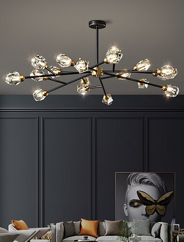 115/123 cm csillár led kristály mennyezeti lámpa réz modern étkező nappali 220-240v