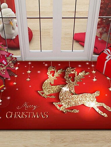 Alfombra de baño navideña, felpudo, alfombra de Papá Noel, adornos navideños para el hogar 2023, regalos navideños de navidad, feliz año nuevo 2024 para baño, cocina, sala de estar