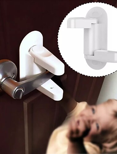 El bloqueo de la palanca de la puerta a prueba de niños evita que los niños pequeños abran las puertas. Operación fácil con una sola mano para adultos. Abdominales duraderos con respaldo adhesivo de 3 m. instalación simple, no se necesitan herramientas