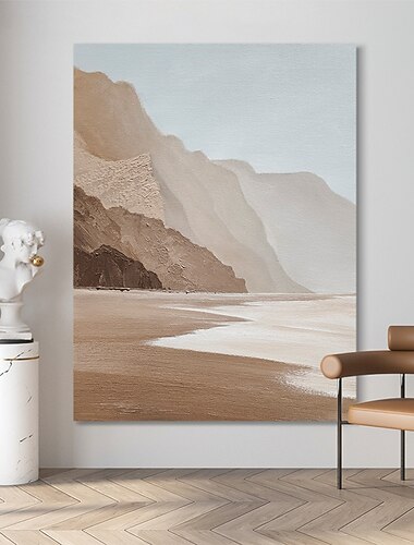 Peinture à l'huile Hang-peint Peint à la main Verticale Abstrait contemporain Toile roulée (sans cadre)