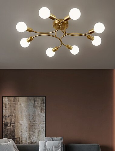 doré chambre plafonnier créatif multi tête simple salon salle à manger lampe ménage led lampe principale