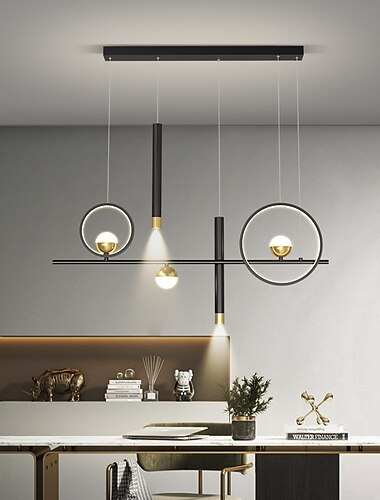 Candeeiro de mesa de jantar com luz pingente led com controle remoto Lustre de escritório ajustável em altura de 100 cm para cozinha quarto sala de estar luz suspensa 110 v-220 v