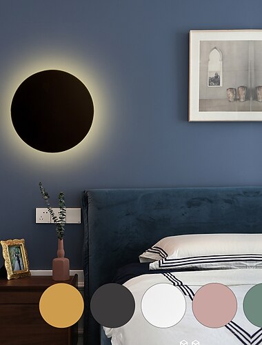  lightinthebox 1 luz 20/30 cm lamparas de pared led apliques de pared de diseno circular mini estilo simple / moderno / contemporaneo sala de estar / dormitorio / comedor aplique de metal 110-120v /