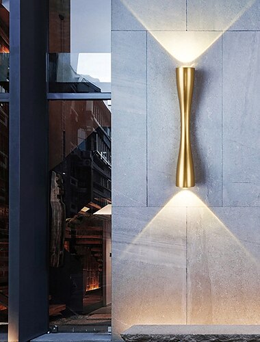 Lâmpada de parede impermeável ao ar livre 10w 15w led moderno varanda e terraço lâmpada de parede de ouro preto lâmpada de parede material de alumínio é adequado para sala de estar banheiro e corredor