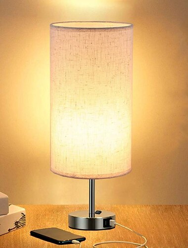 lămpi de noptieră cu port de încărcare usb senzor tactil pentru dormitor sală de lectură protecție ochilor modern contemporan stil nordic