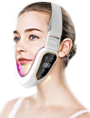 Ansigt Lifting Enhed LED Photon Terapi Ansigt Slimming Vibration Massager Dobbelthage V Ansigt Formet Kæbe Løft Bælte Maskine Valentinsdag Gave