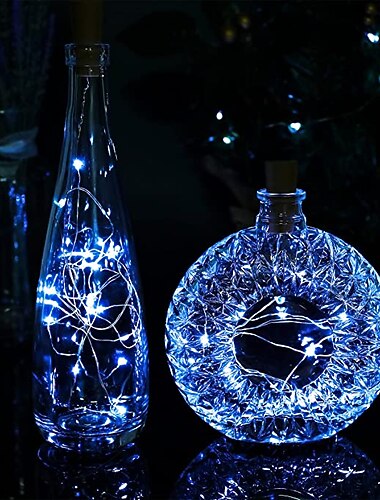 elegante bruiloft receptie feest wijnfles licht met kurk led lichtsnoer batterij inclusief lichtslinger kerstfeest bruiloft bar decoratie 5/10/20/30/100st