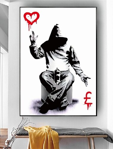 Pintura a óleo pintada à mão arte de rua de parede moderna pintura bansky abstrata decoração de casa decoração de casa lona enrolada sem moldura não esticada