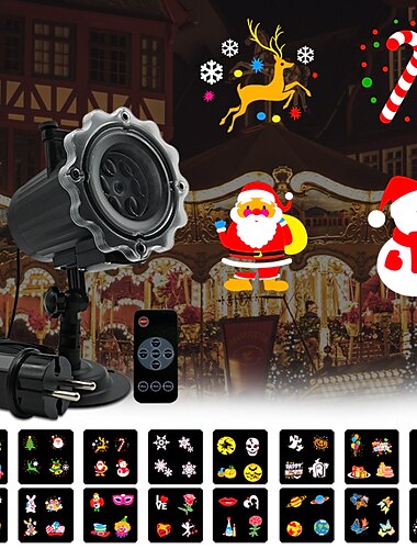Χριστουγεννιάτικο Φως Προβολής Τηλεχειριστηρίου Εξωτερικού Χώρου Αδιάβροχο Φως Προβολής Εσωτερικού και Εξωτερικού Χώρου Γάμου Κήπου Διακόσμηση Προβολής 16 Κάρτες Χαμηλής Τάσης Ασφαλής Πρίζα