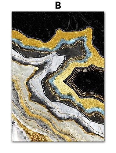 1 פאנל הדפסים/פוסטרים מופשטים יוקרתיים ורוד כחול זהב אמנות קיר תמונה מודרנית עיצוב בית תליית קיר מתנה מגולגל קנבס לא ממוסגר לא מתוח