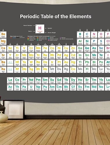 tapiz de pared arte decoración manta cortina mantel de picnic colgante hogar dormitorio sala de estar dormitorio decoración poliéster color tabla periódica