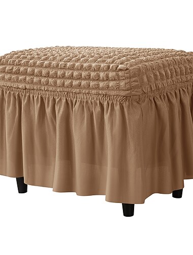 spandex seersucker ottoman slipcover, bordeaux stretch rektangel fodskammel betræk, vaskbare aftagelige betræk til opbevaring af skammel, høj spandex beskytter til fodstøtte skammel