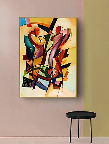 Peinture à l'huile faite à la main toile art mural décoration kandinsky style abstrait postmoderne pour la décoration intérieure roulé sans cadre peinture non étirée