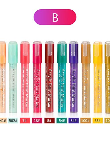 stylos de peinture acrylique marqueurs de peinture pour peinture rupestre, toile, bois, verre, tissu, métal, plastique, artisanat d'art oeufs de Pâques, citrouille, fournitures de scrapbooking,